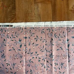 Vintage WAVERLY Newberry Interiors Fabric Pink Mauve Blue Cotton  51 x 68